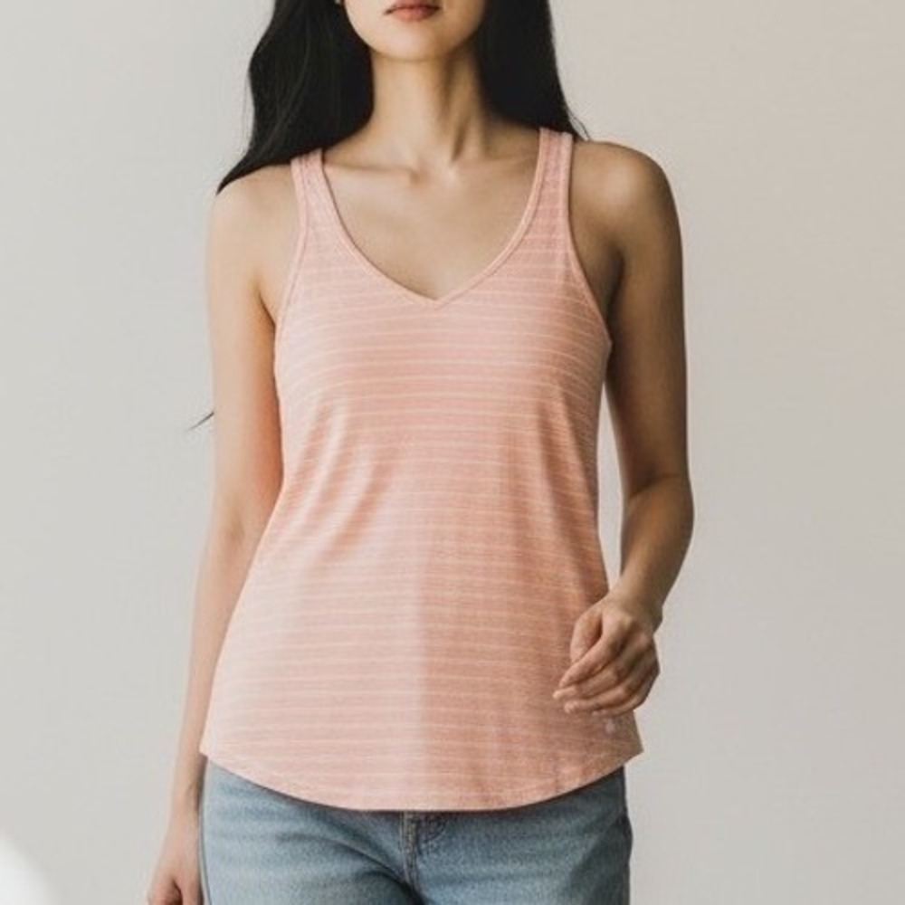 Y2K American Eagle Tank top Sm Pink Coral Rory bella Elena Cami Stripe mallcore
